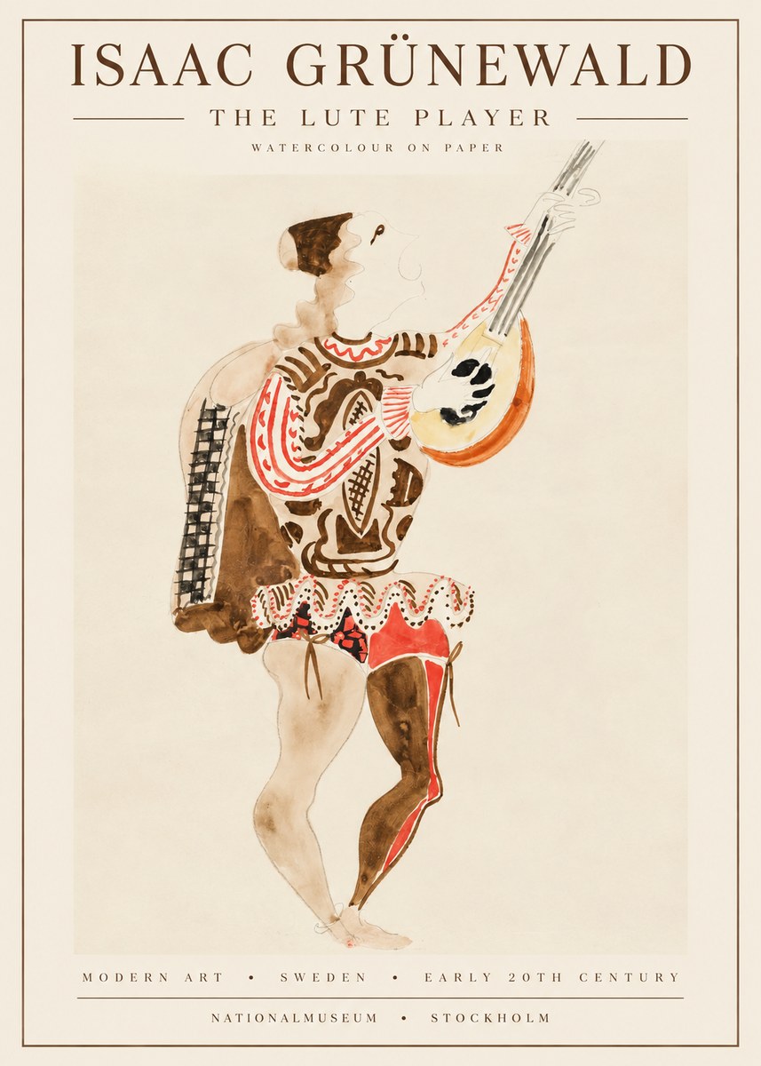 Isaac Grünewald The Lute Player No1 - Poszter