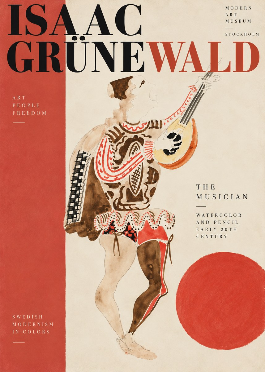 Isaac Grünewald The Lute Player No5 - Poszter