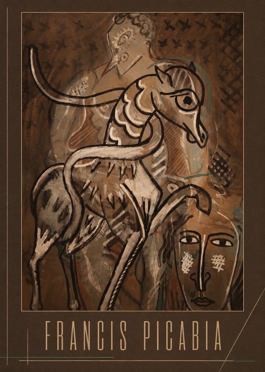 Francis Picabia Stylized Figures and Horse No2 - Poszter