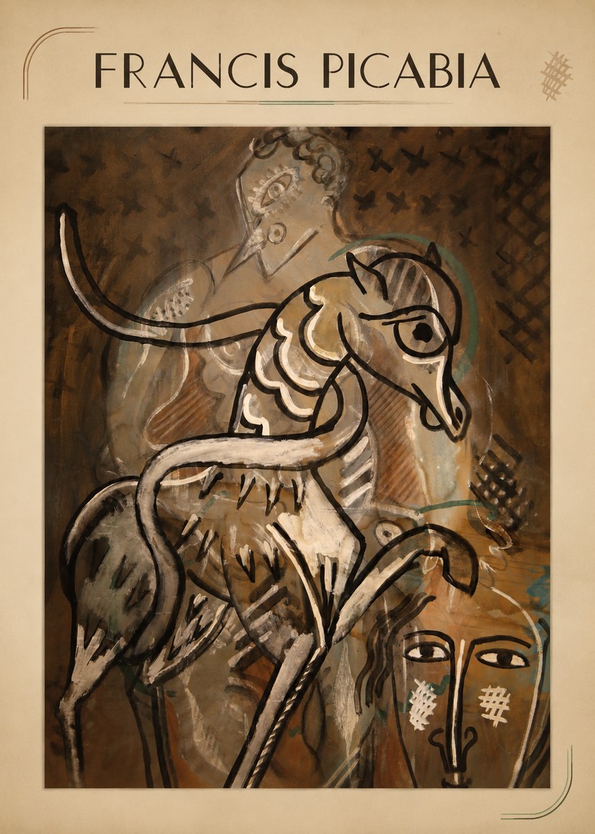 Francis Picabia Stylized Figures and Horse No6 - Poszter
