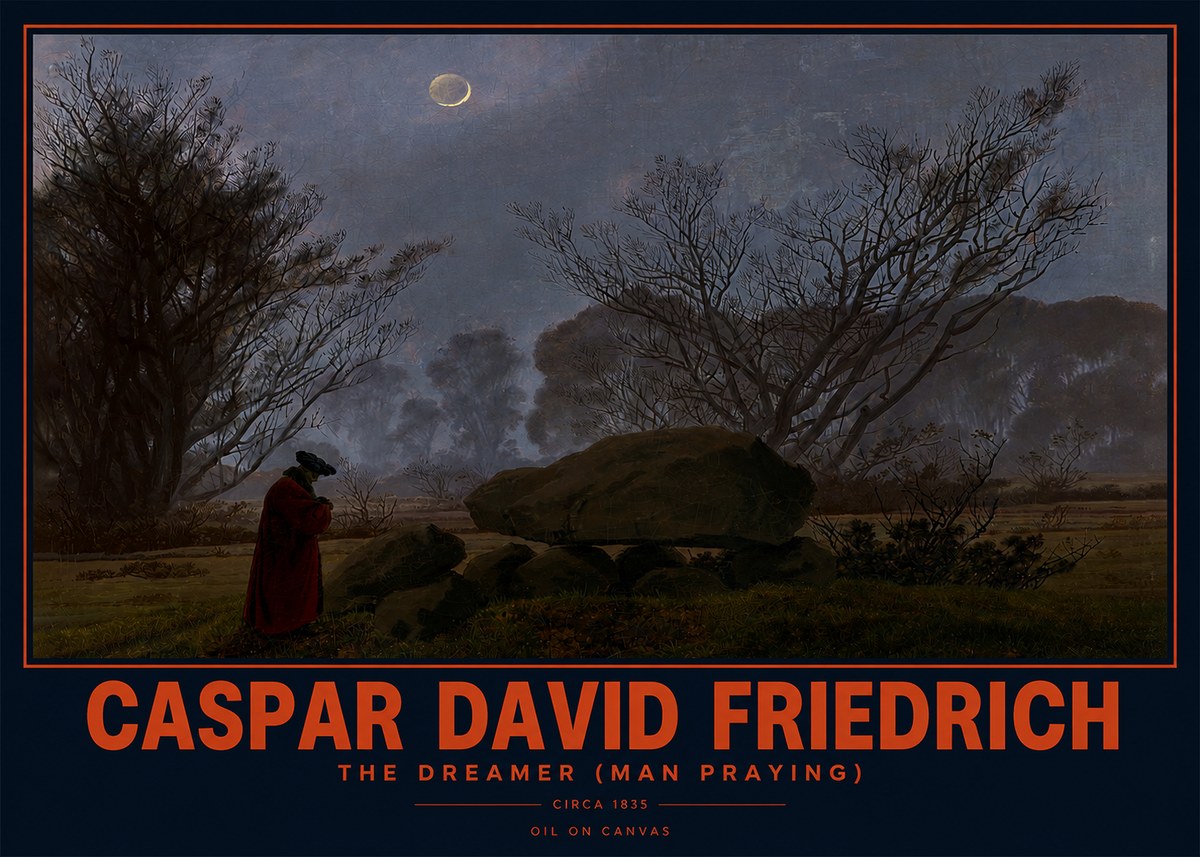 Caspar David Friedrich The Dreamer (Man Praying) No2 - Poszter