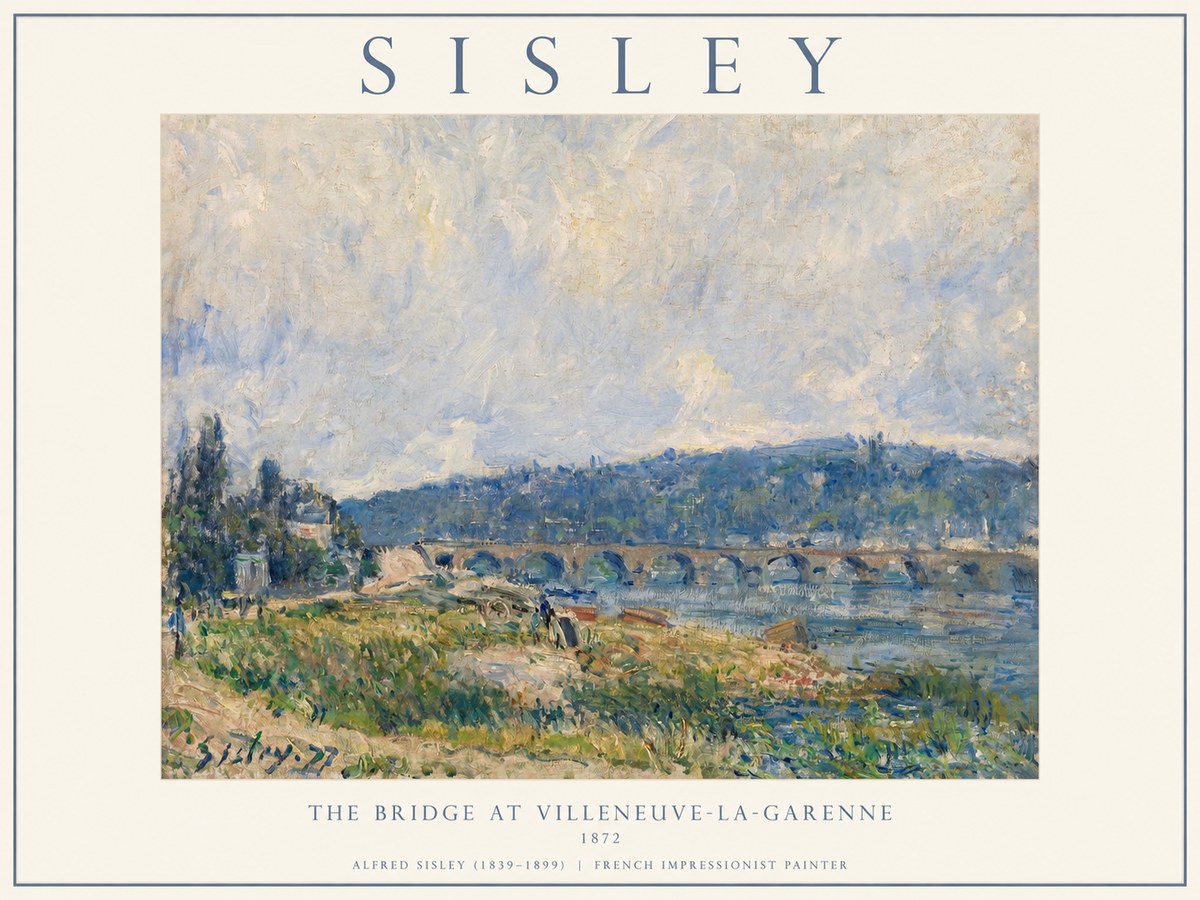 Sisley The Bridge at Villeneuve-la-garenne III No1 - Poszter