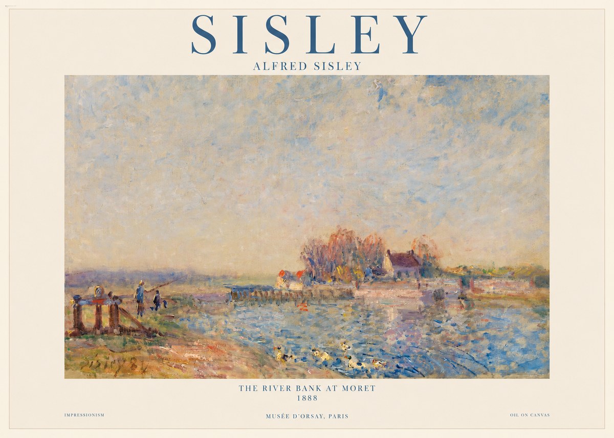 Sisley The River Bank at Moret No1 - Poszter