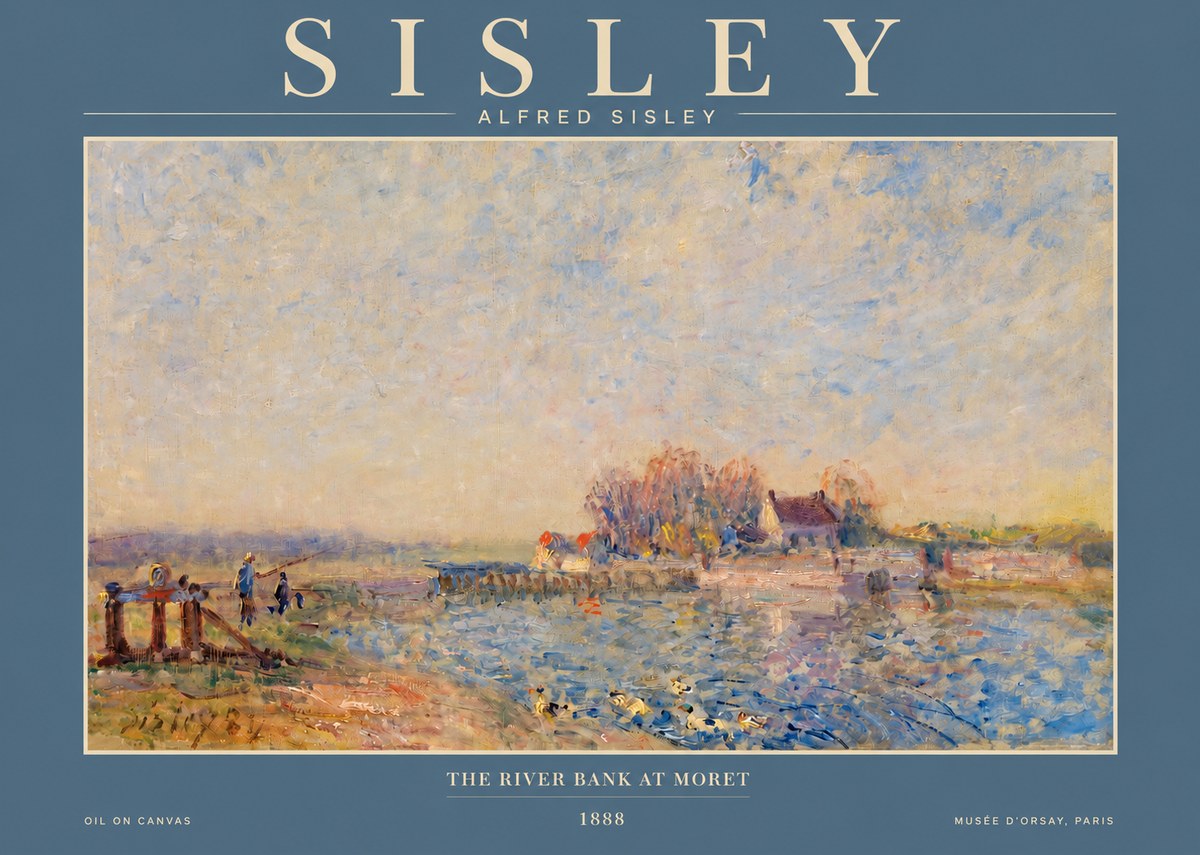 Sisley The River Bank at Moret No2 - Poszter
