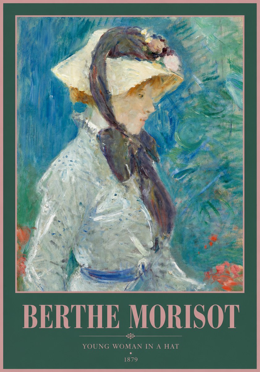 Berthe Morisot Young Woman in a Hat No2 - Poszter