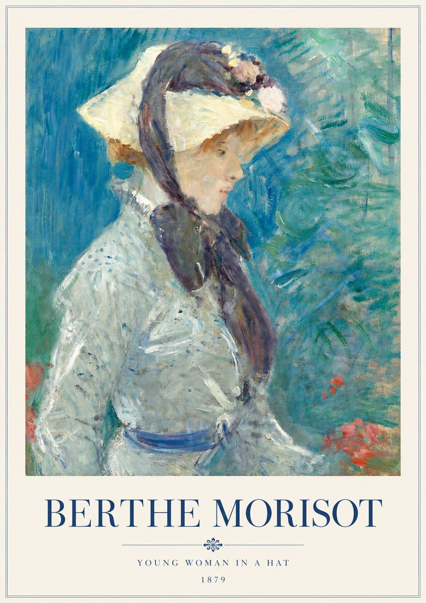 Berthe Morisot Young Woman in a Hat No3 - Poszter