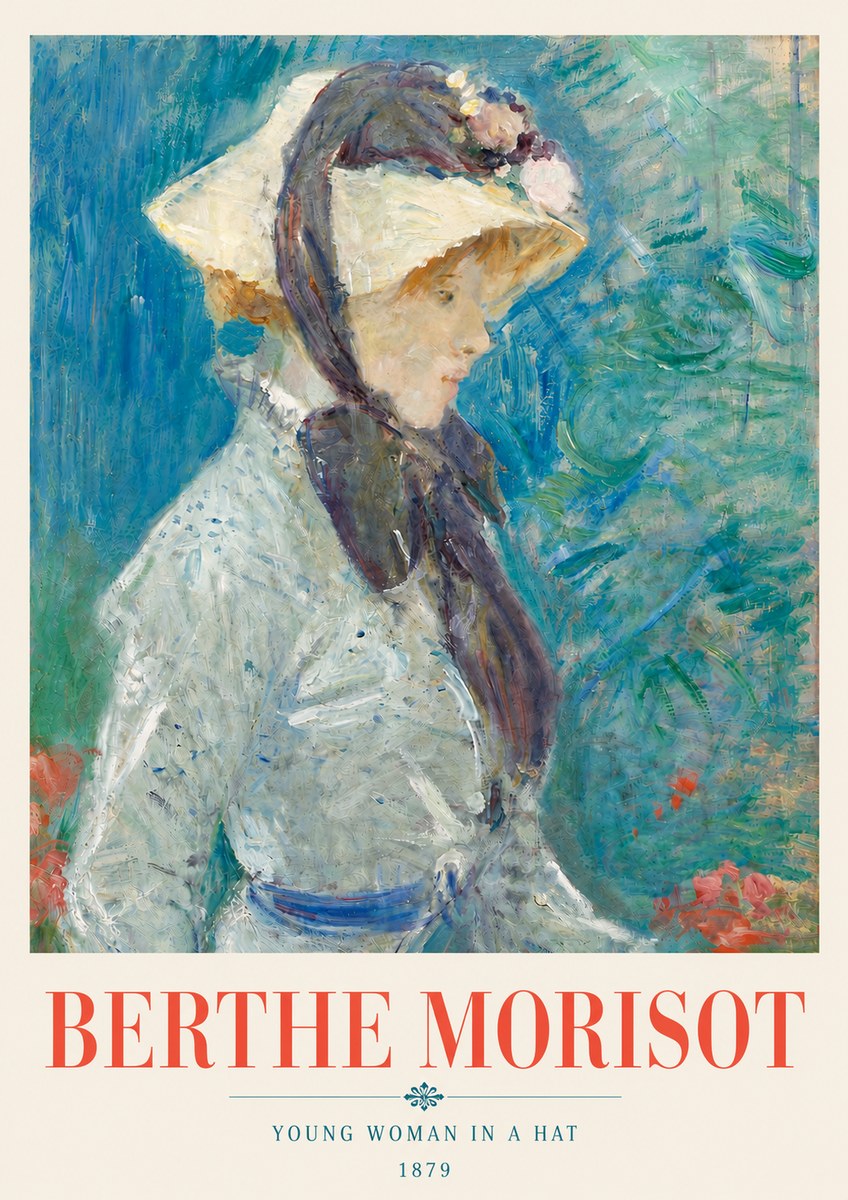 Berthe Morisot Young Woman in a Hat No6 - Poszter
