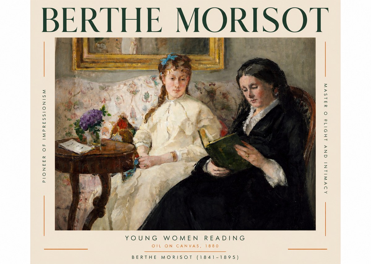Berthe Morisot Young Women Reading No3 - Poszter
