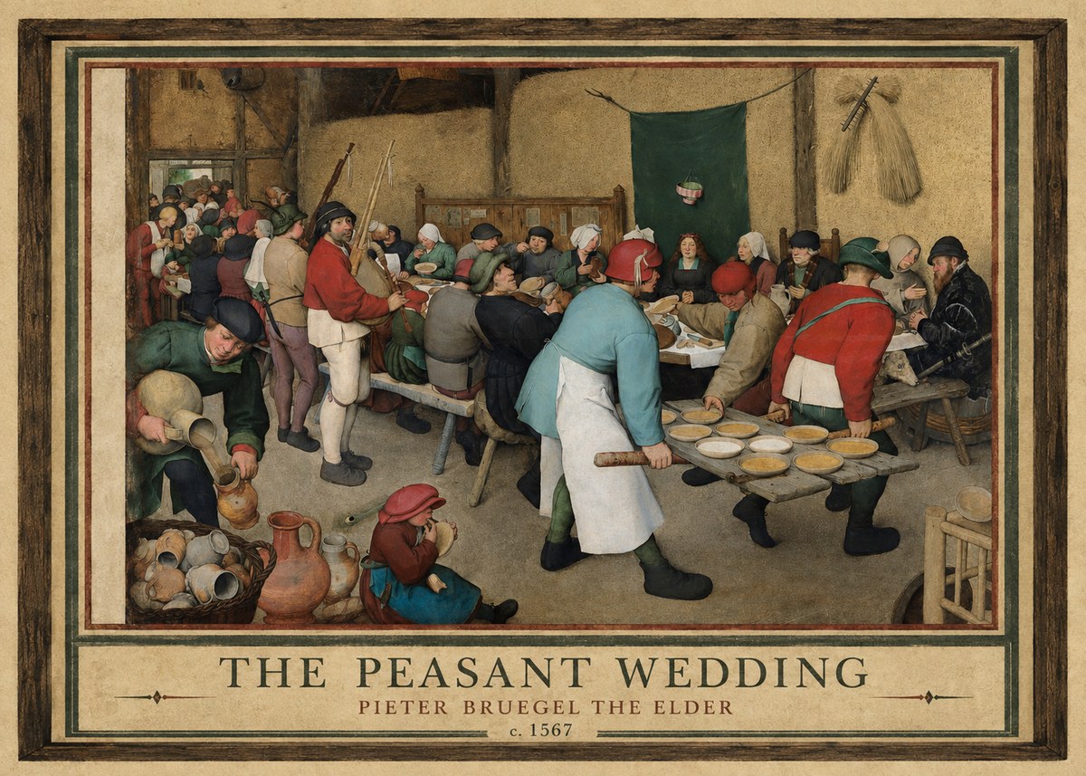 Pieter Bruegel The Peasant Wedding II No1 - Poszter