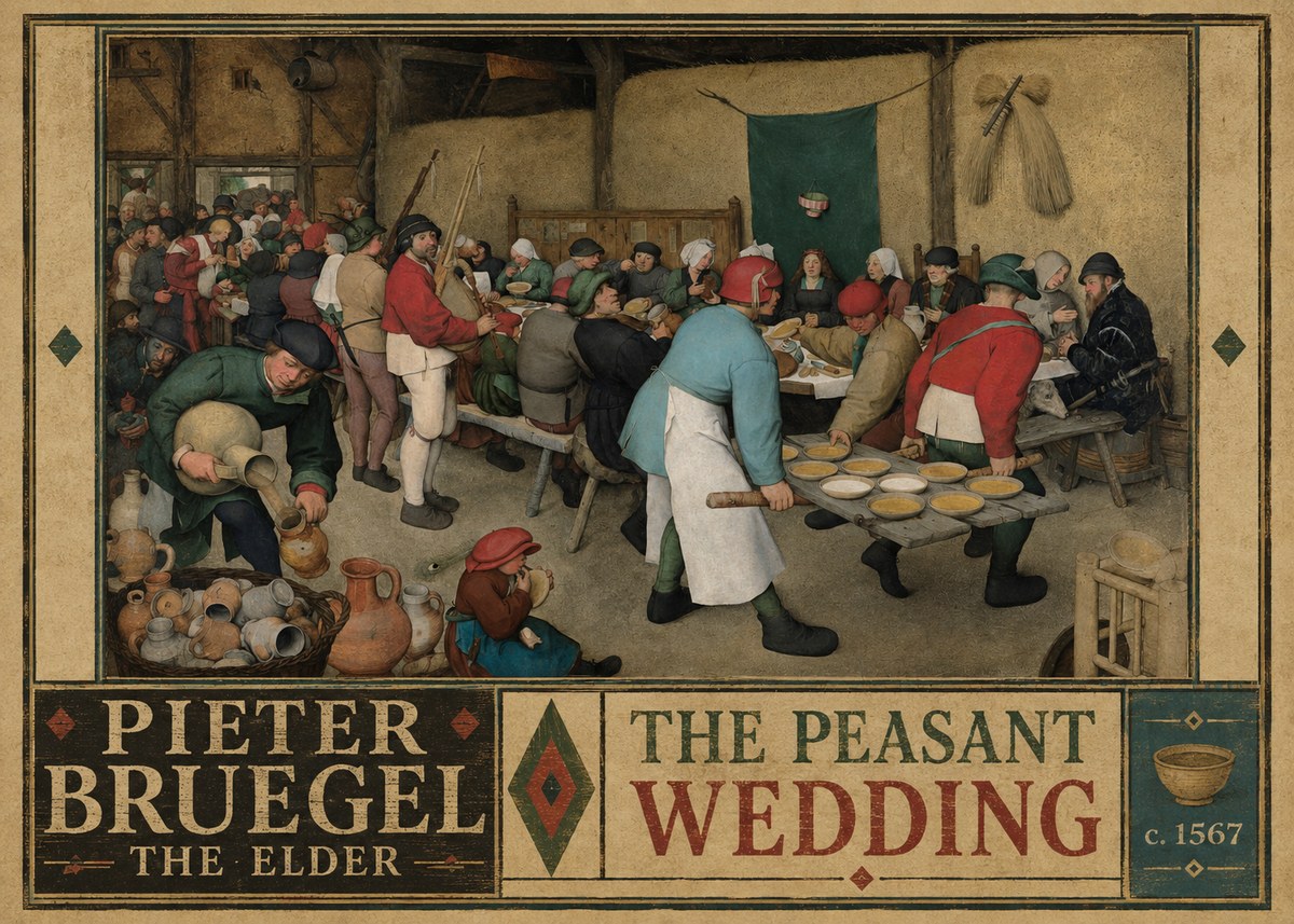 Pieter Bruegel The Peasant Wedding II No2 - Poszter