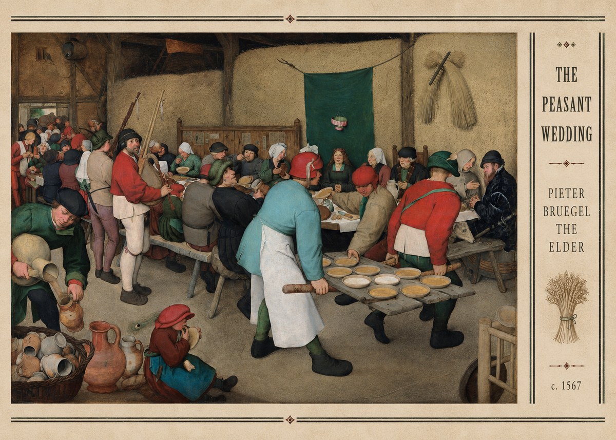 Pieter Bruegel The Peasant Wedding II No3 - Poszter