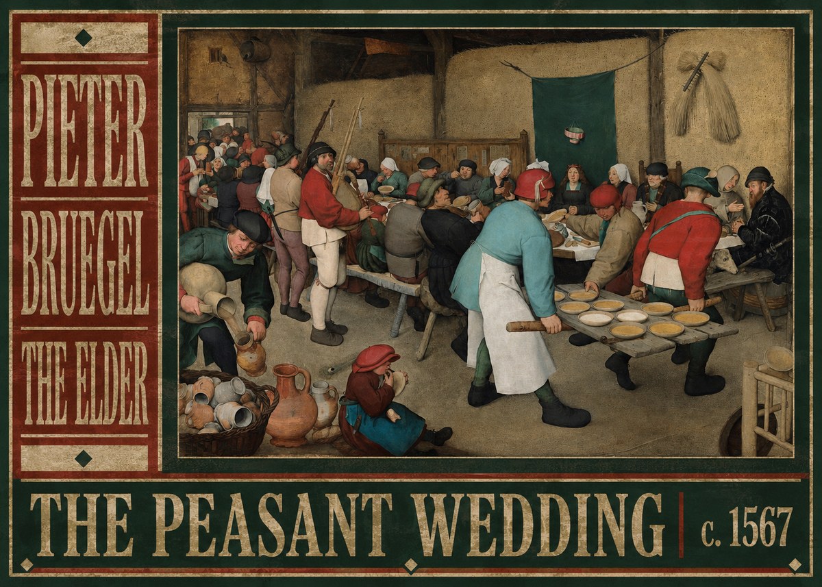 Pieter Bruegel The Peasant Wedding II No6 - Poszter