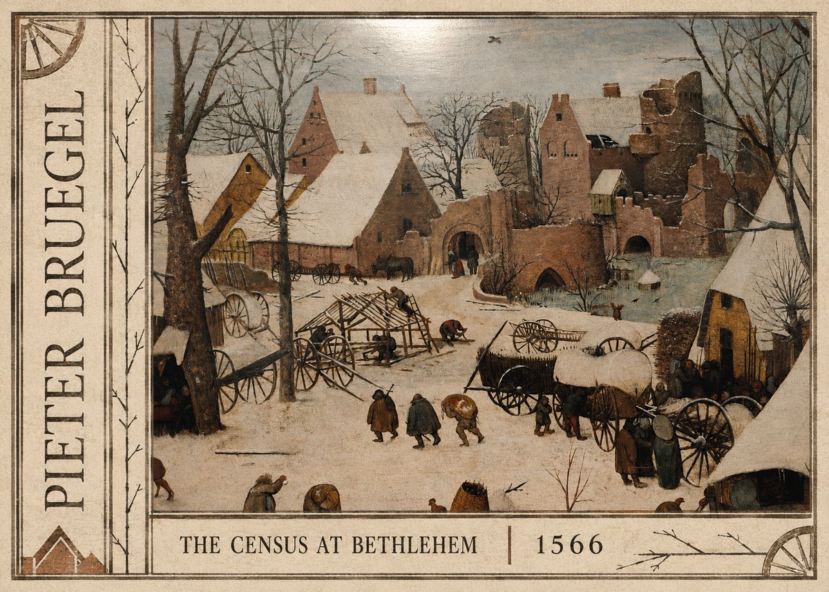 Pieter Bruegel The Census at Bethlehem I No2 - Poszter