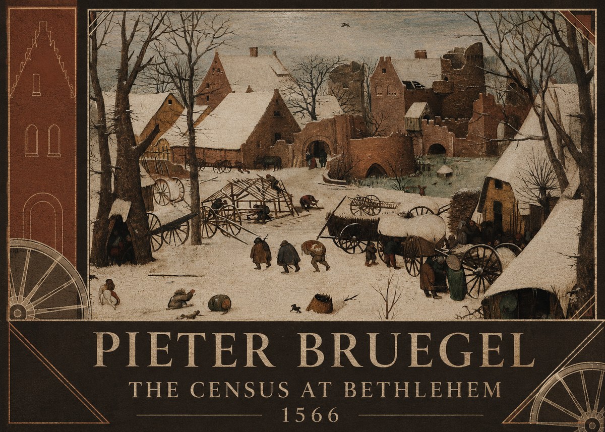 Pieter Bruegel The Census at Bethlehem I No4 - Poszter