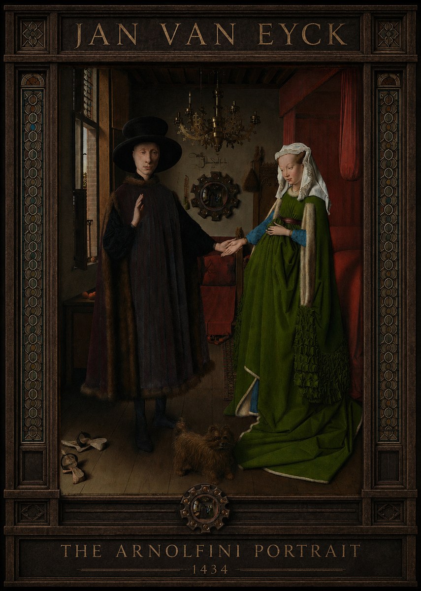 Jan van Eyck The Arnolfini Portrait II No3 - Poszter