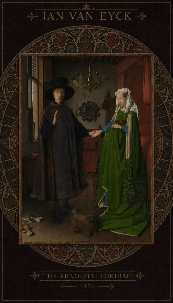 Jan van Eyck The Arnolfini Portrait II No6 - Poszter