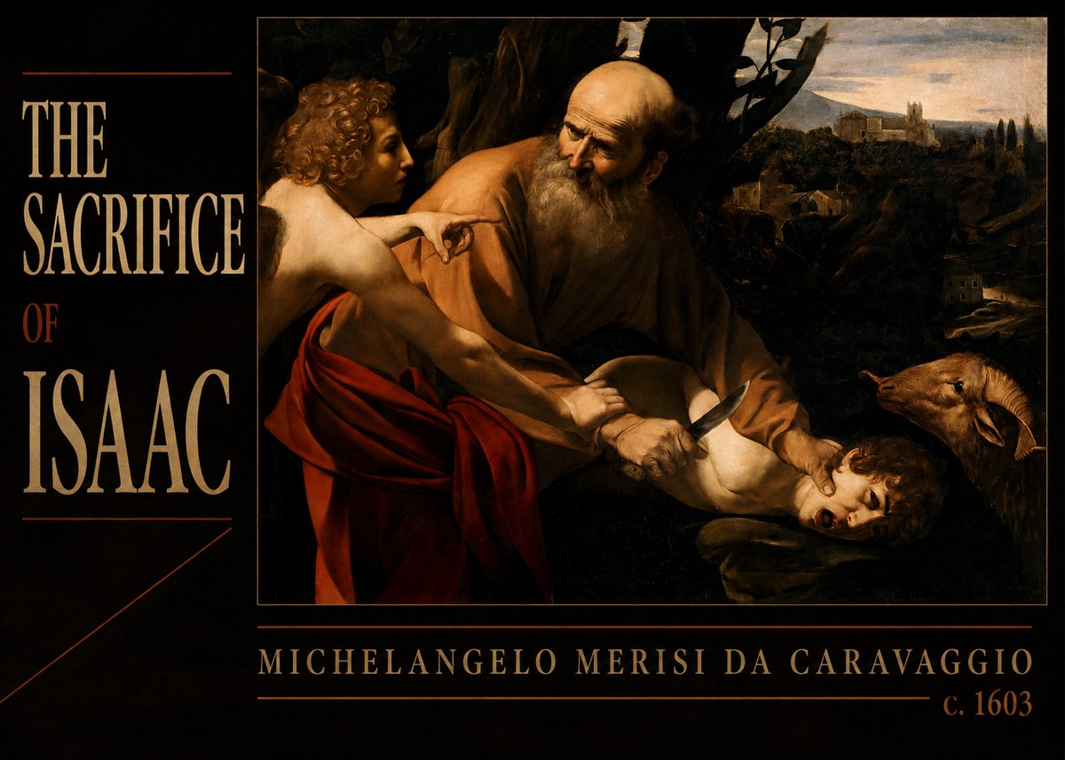 Michelangelo Merisi da Caravaggio The Sacrifice of Isaac I No6 - Poszter