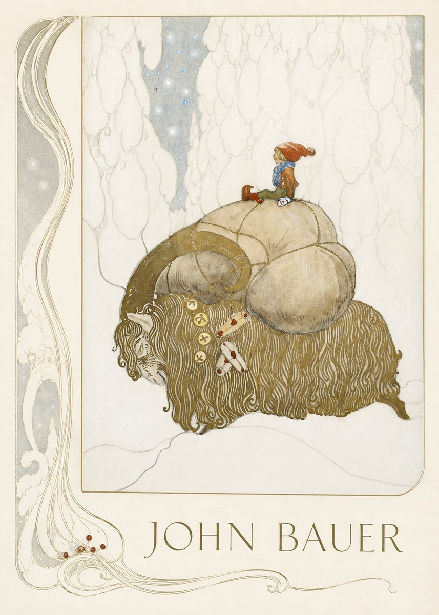 John Bauer The Boy and the Musk Ox No2 - Poszter