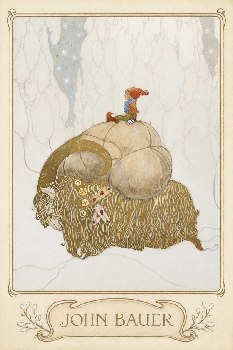 John Bauer The Boy and the Musk Ox No3 - Poszter