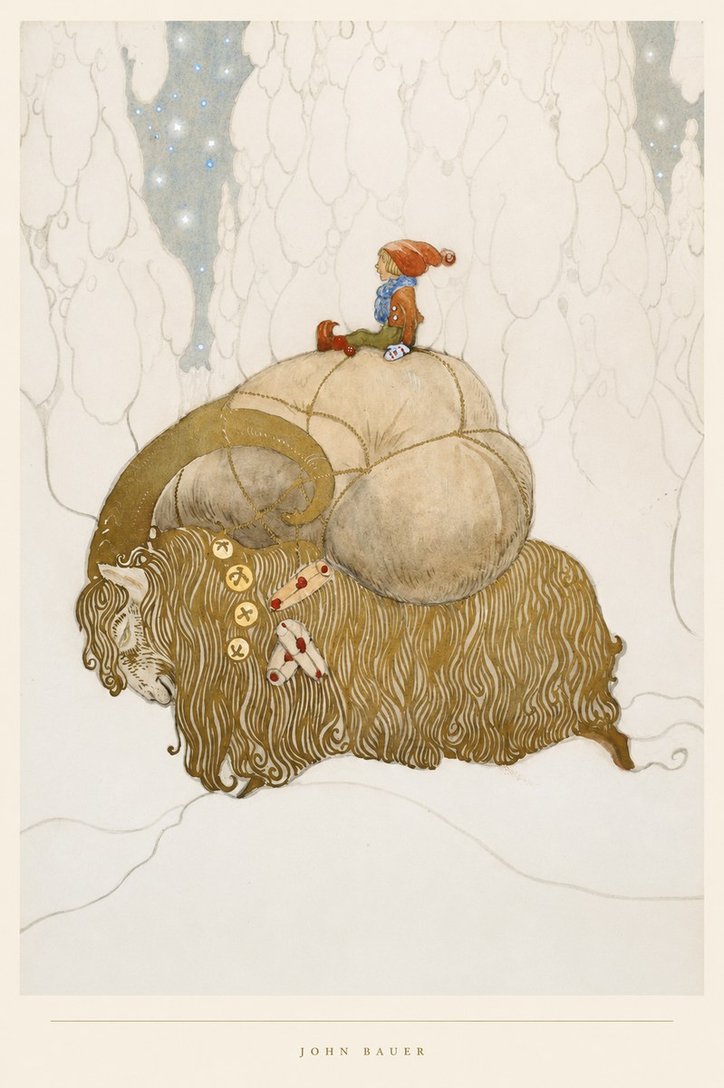 John Bauer The Boy and the Musk Ox No4 - Poszter