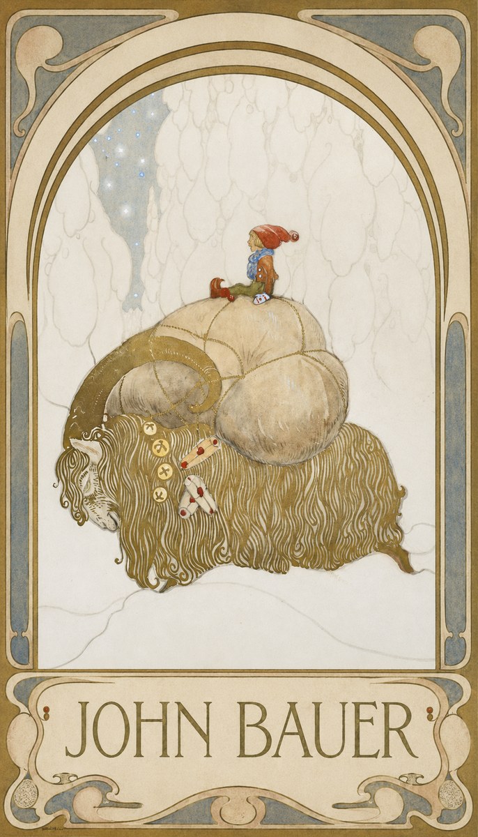 John Bauer The Boy and the Musk Ox No5 - Poszter