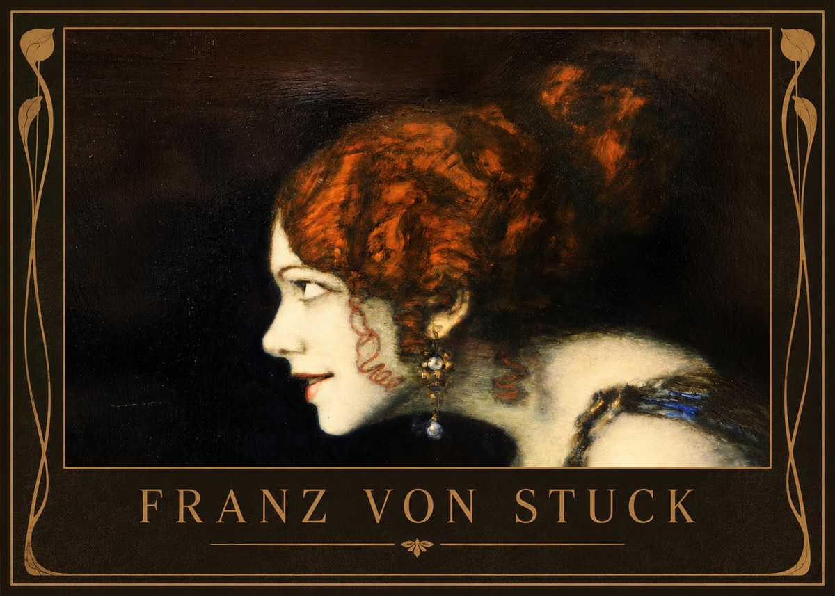 Franz von Stuck Head of a Woman No2 - Poszter