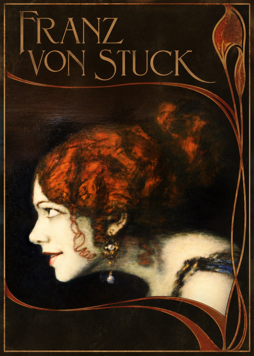 Franz von Stuck Head of a Woman No6 - Poszter