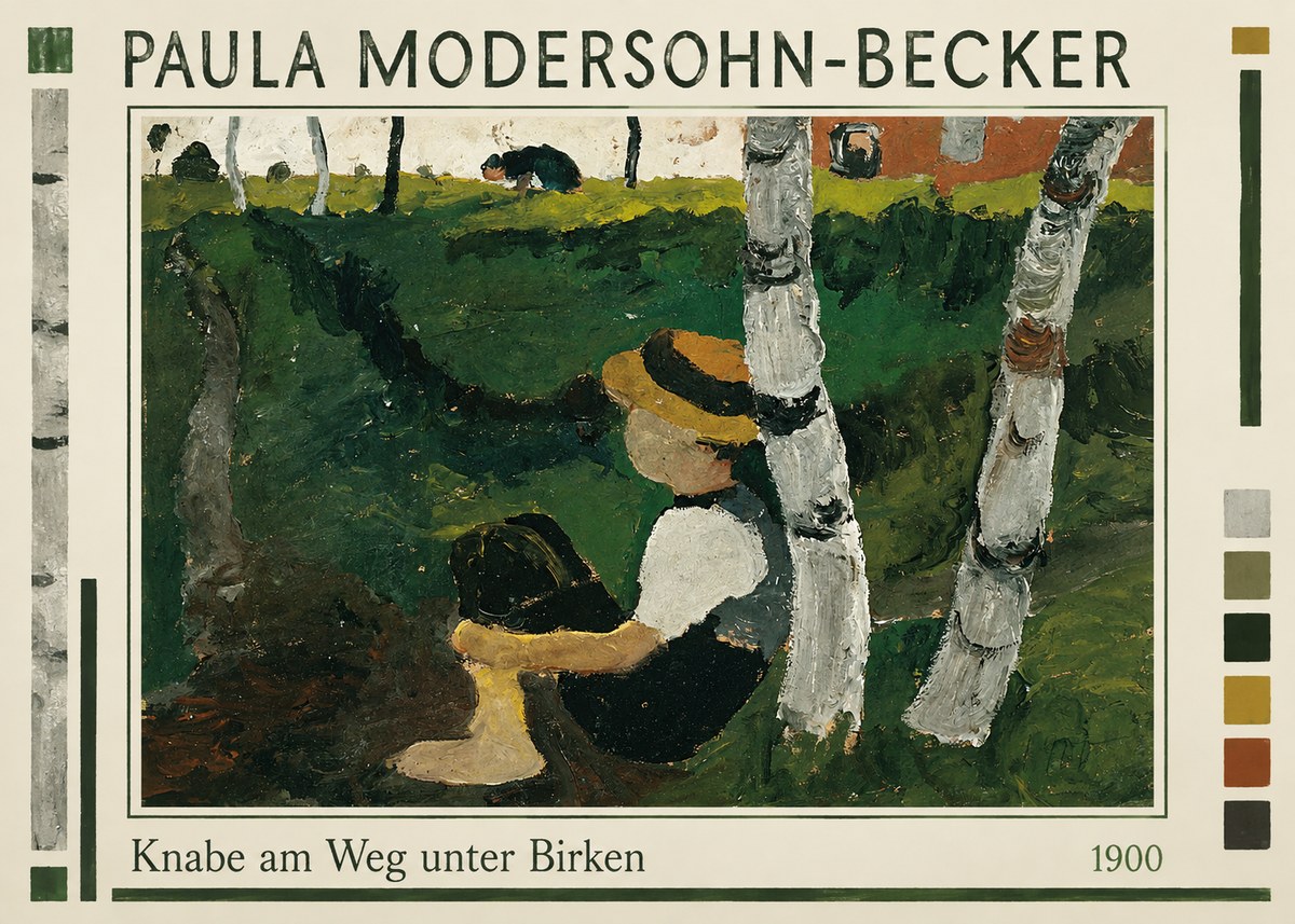 Paula Modersohn-Becker Knabe Am Weg Unter Birken No1 - Poszter