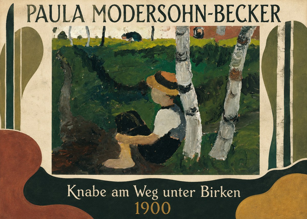 Paula Modersohn-Becker Knabe Am Weg Unter Birken No5 - Poszter