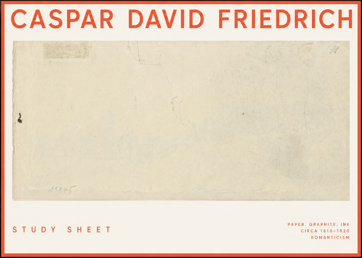 Caspar David Friedrich Study Sheet No2 - Poszter