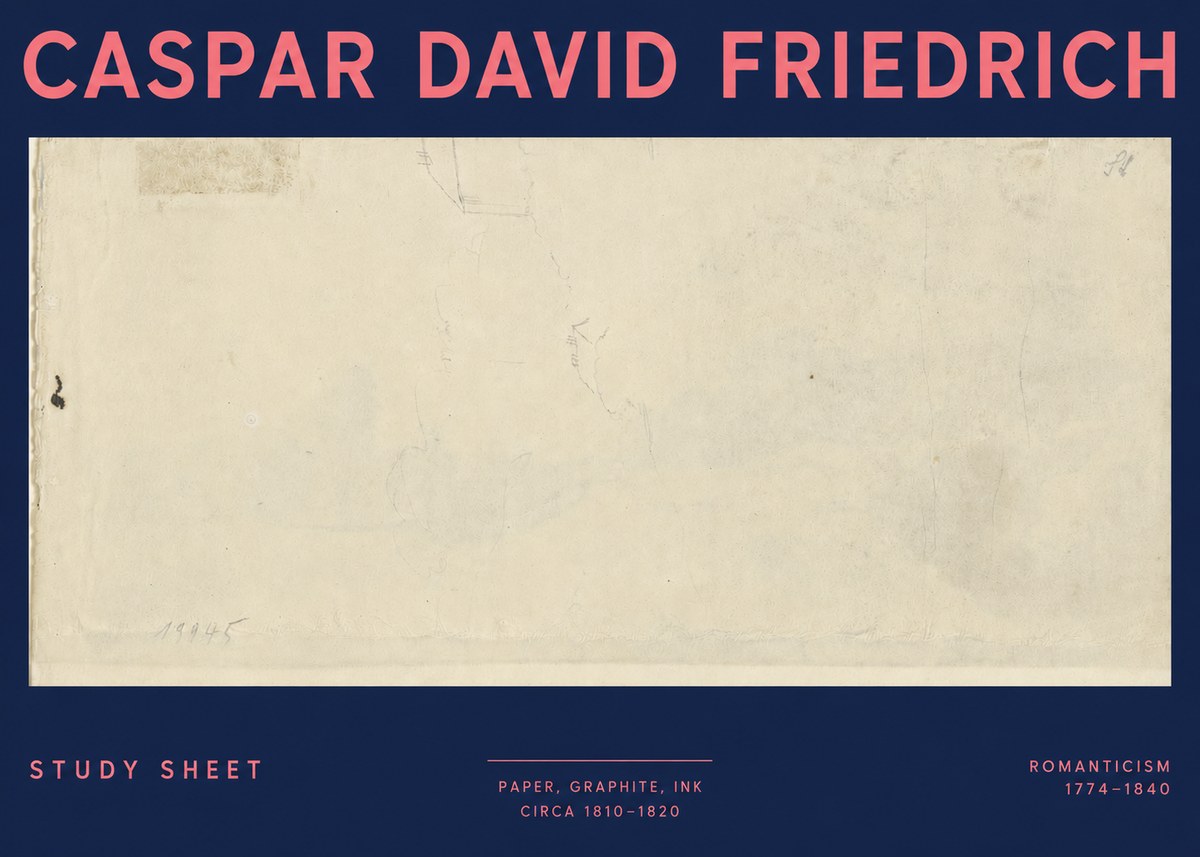 Caspar David Friedrich Study Sheet No3 - Poszter