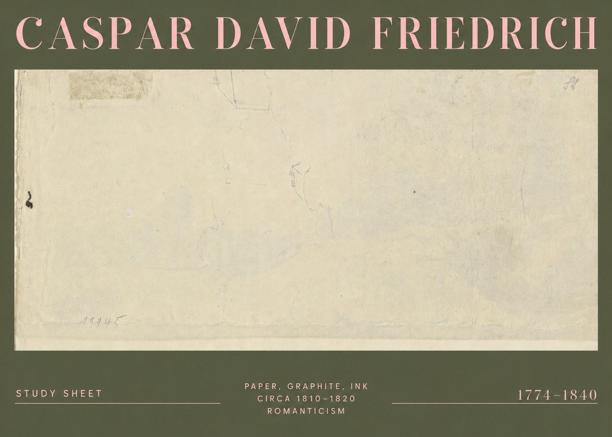 Caspar David Friedrich Study Sheet No4 - Poszter