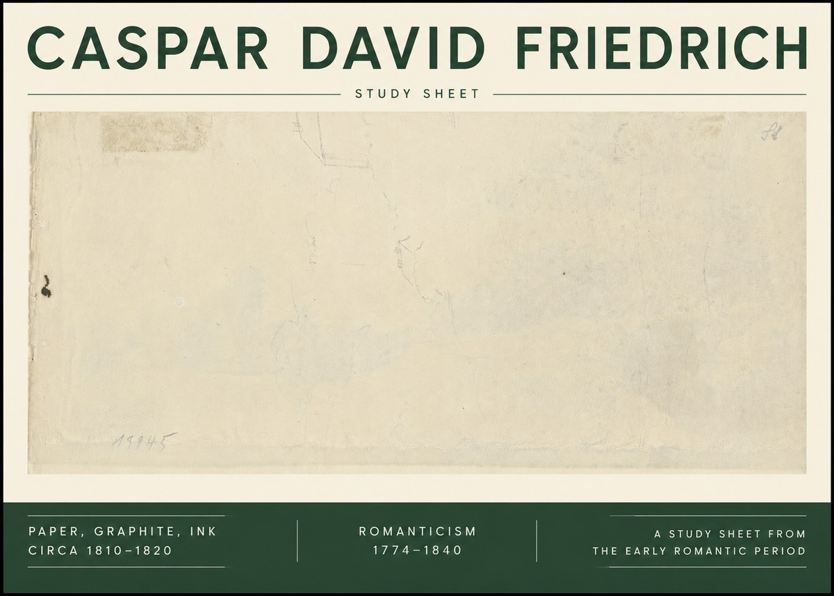 Caspar David Friedrich Study Sheet No6 - Poszter