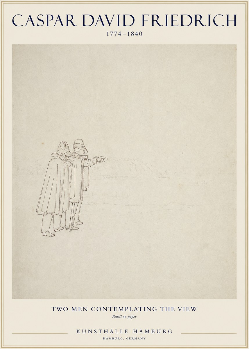 Caspar David Friedrich Two Men Contemplating the View No1 - Poszter