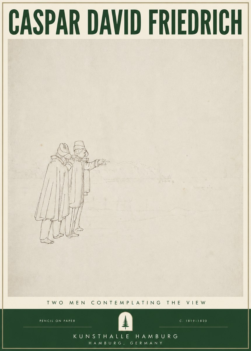 Caspar David Friedrich Two Men Contemplating the View No3 - Poszter