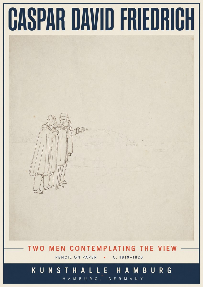 Caspar David Friedrich Two Men Contemplating the View No5 - Poszter