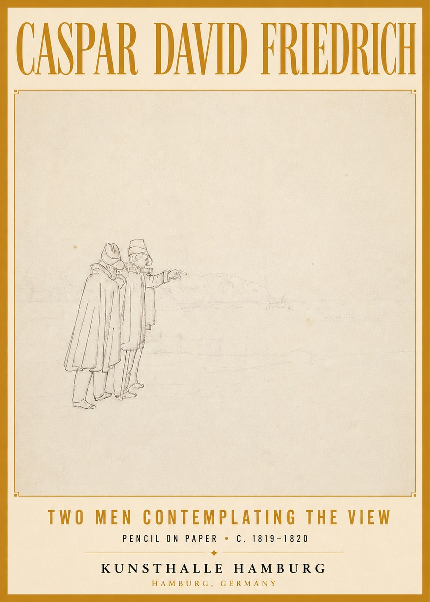 Caspar David Friedrich Two Men Contemplating the View No6 - Poszter