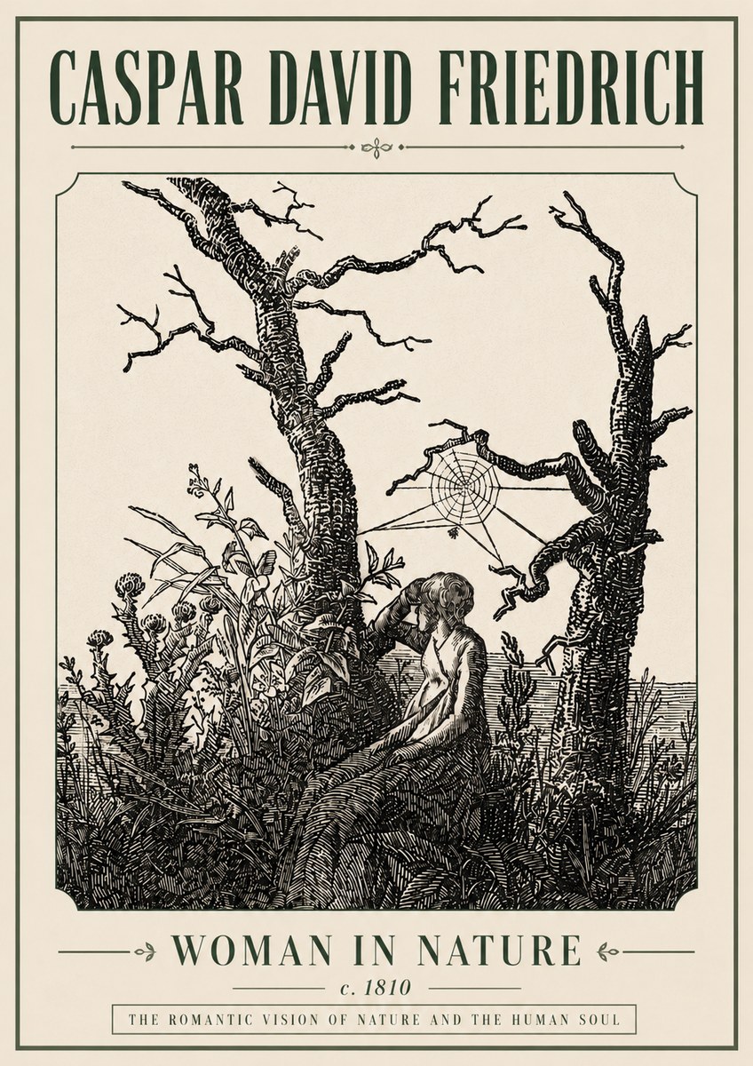 Caspar David Friedrich Woman in Nature No6 - Poszter