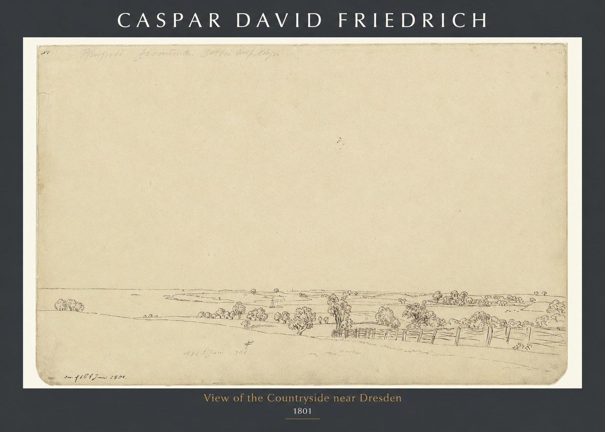 Caspar David Friedrich View of the Countryside Near Dresden No1 - Poszter