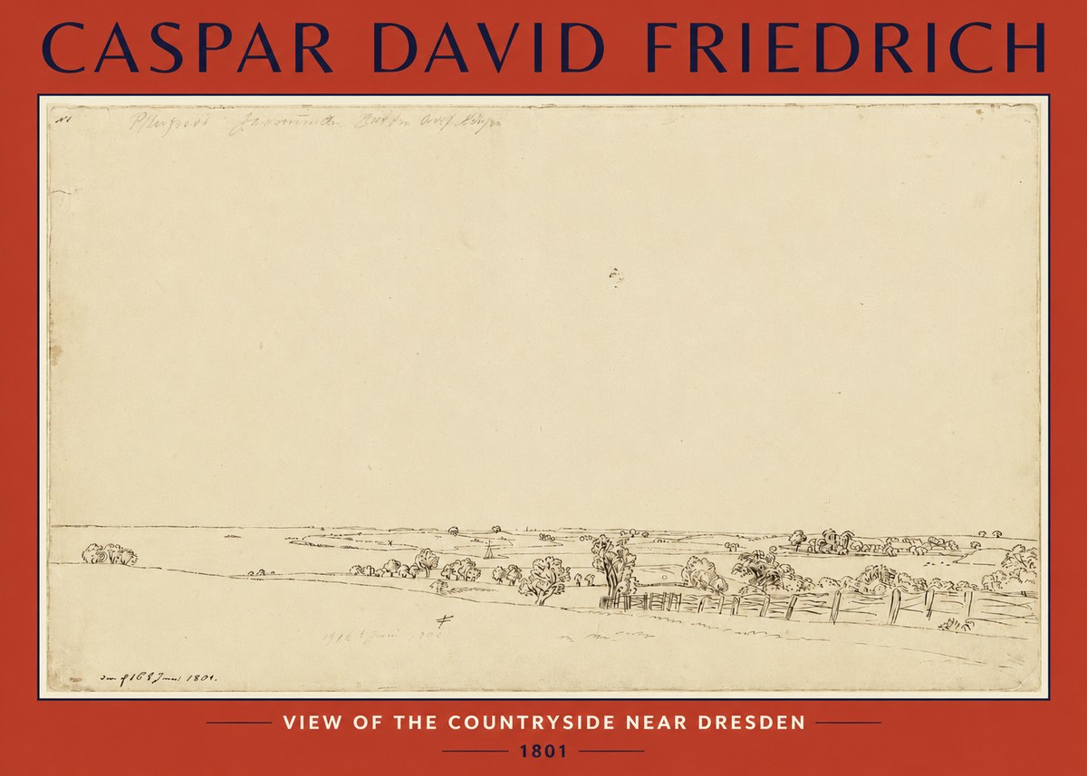 Caspar David Friedrich View of the Countryside Near Dresden No2 - Poszter