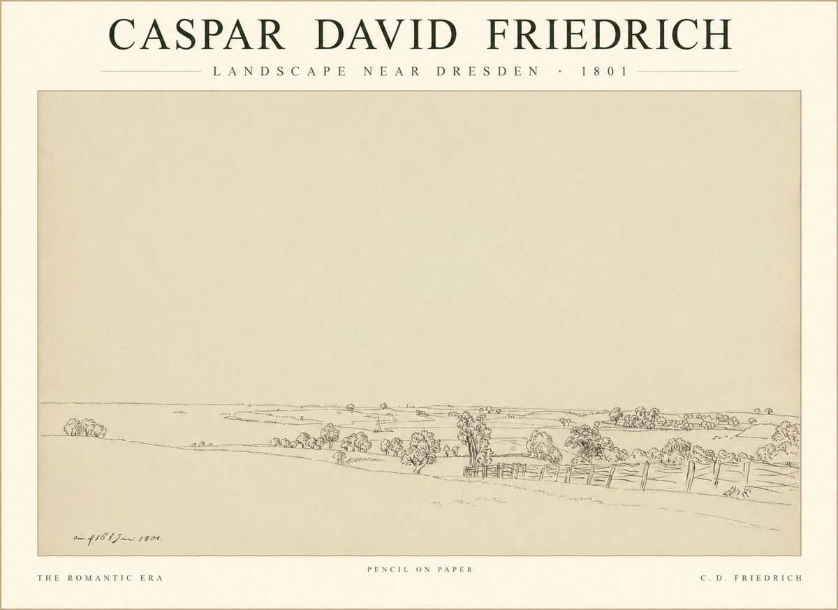 Caspar David Friedrich View of the Countryside Near Dresden No3 - Poszter