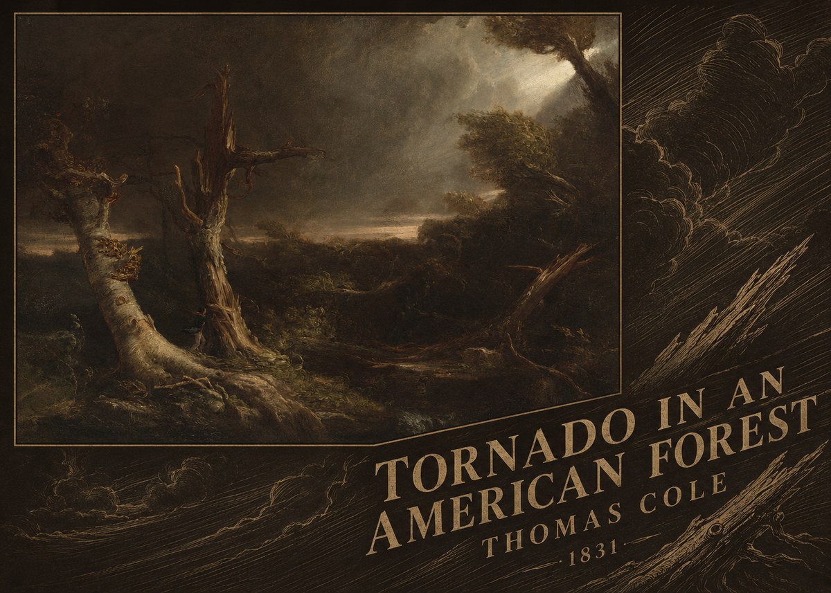 Thomas Cole Tornado in an American Forest No5 - Poszter