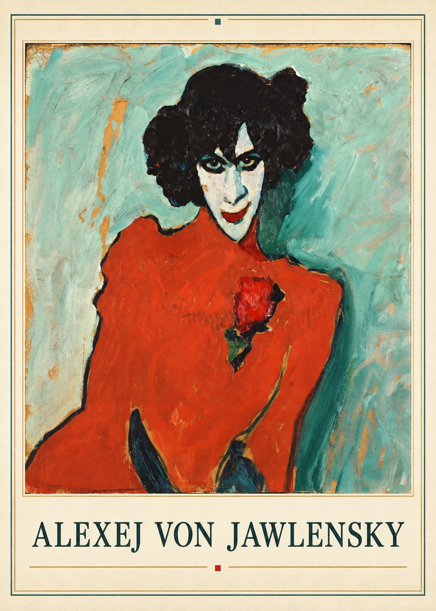 Alexej von Jawlensky Woman with Red Rose No4 - Poszter