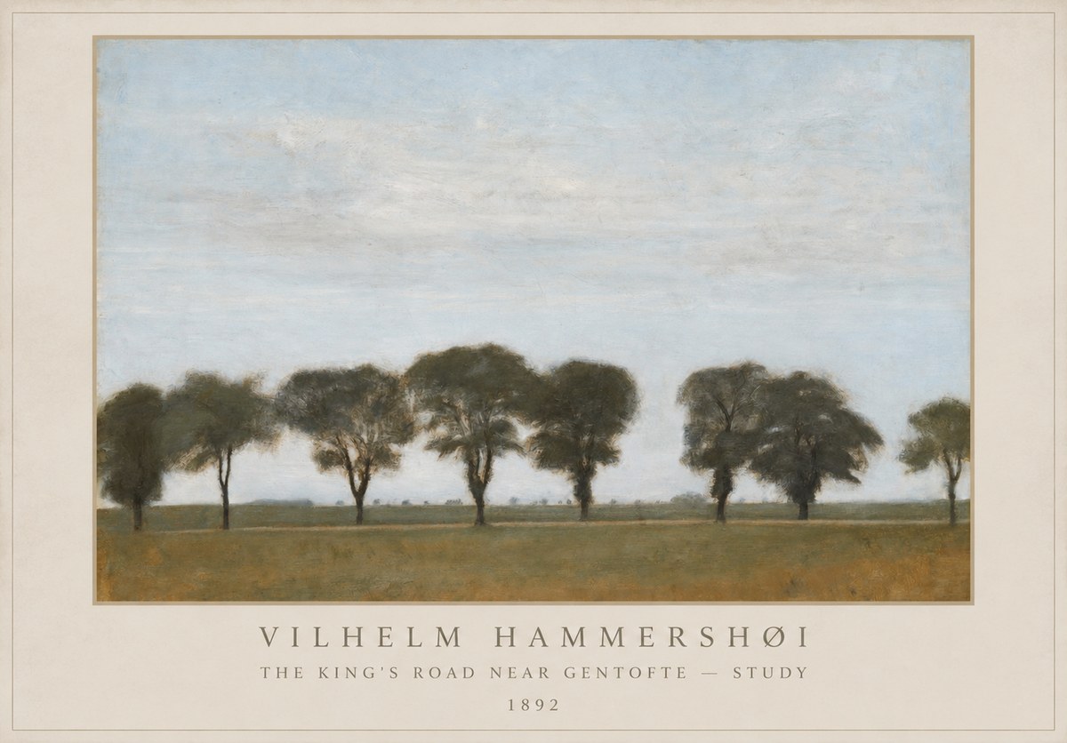 Vilhelm Hammershøi The King's Road Near Gentofte - Study No1 - Poszter