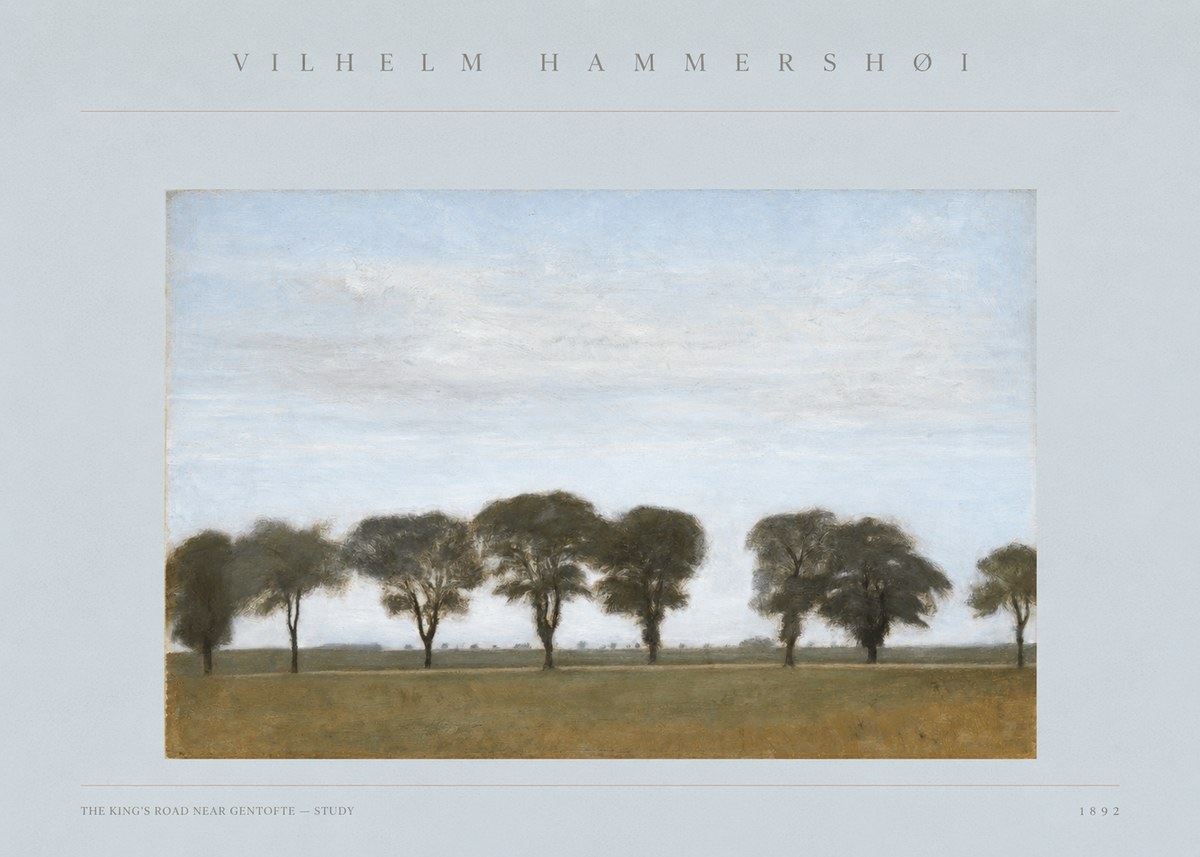 Vilhelm Hammershøi The King's Road Near Gentofte - Study No3 - Poszter