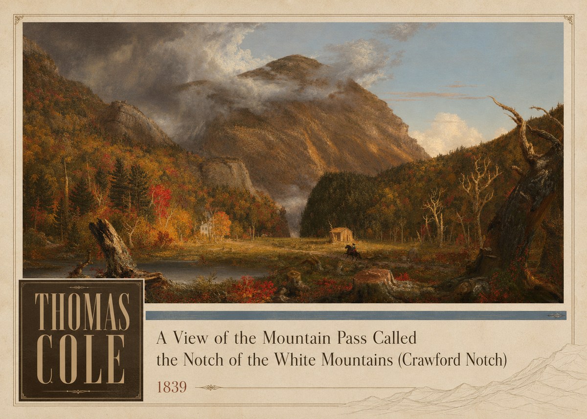 Thomas Cole A View of the Mountain Pass Called the Notch of the White Mountains (Crawford Notch) I No2 - Poszter