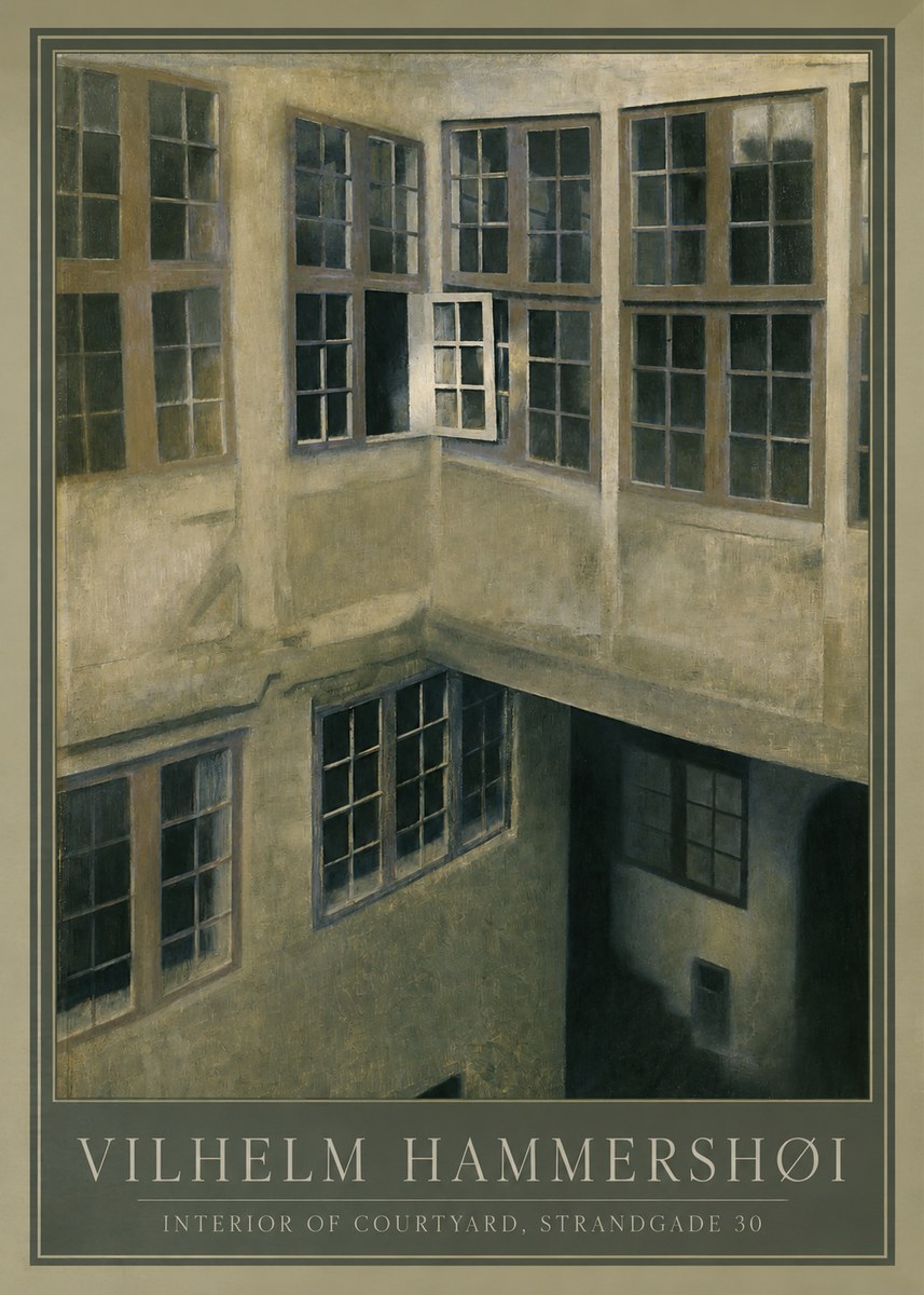 Vilhelm Hammershøi Interior of Courtyard, Strandgade 30 No1 - Poszter