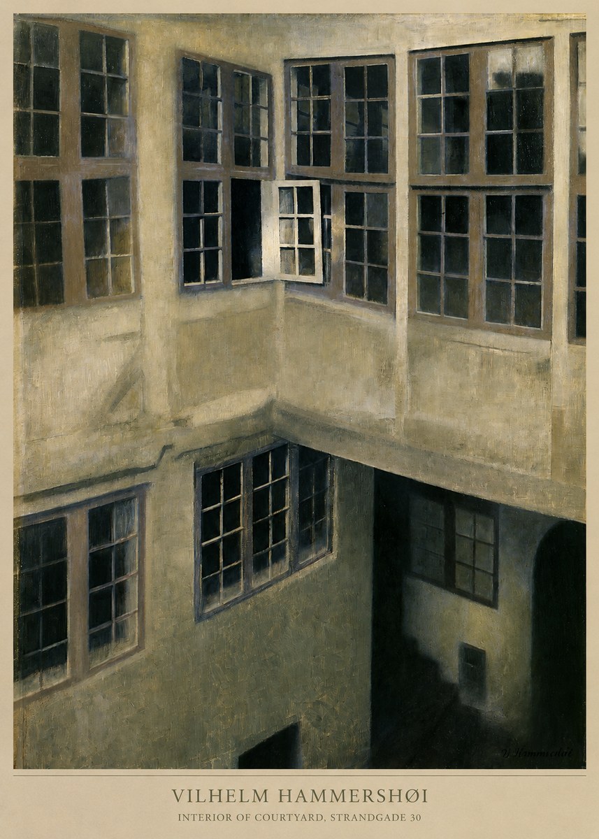 Vilhelm Hammershøi Interior of Courtyard, Strandgade 30 No6 - Poszter