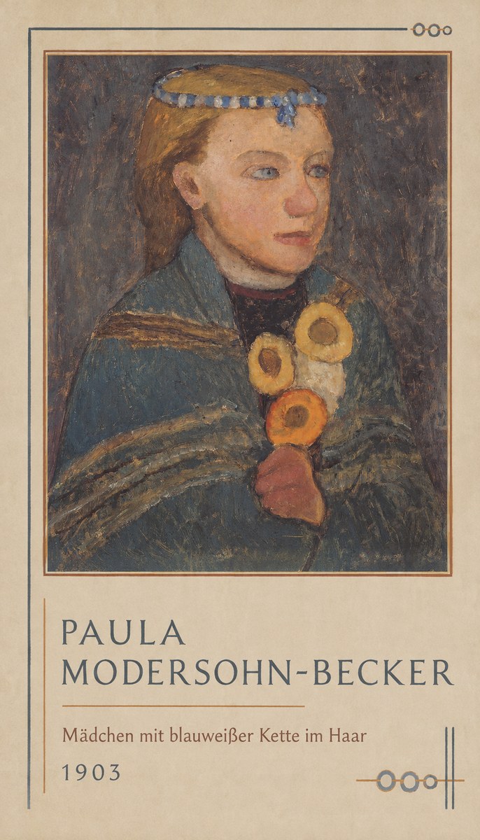 Paula Modersohn-Becker Mädchen Mit Blauweißer Kette Im Haar No1 - Poszter