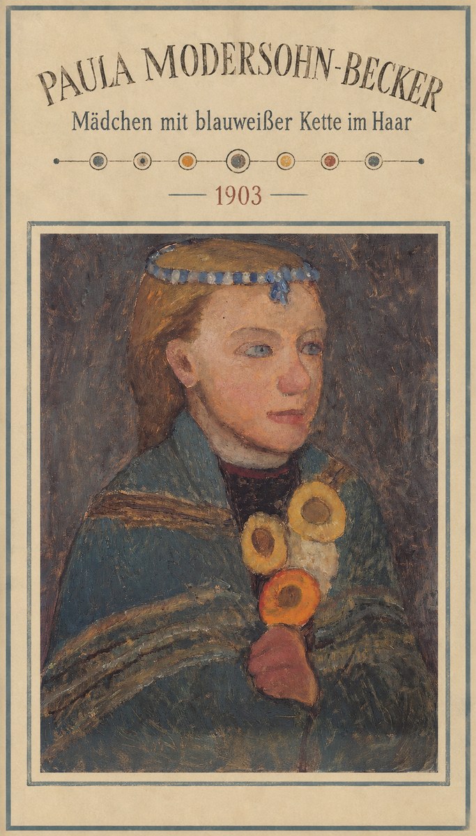 Paula Modersohn-Becker Mädchen Mit Blauweißer Kette Im Haar No2 - Poszter